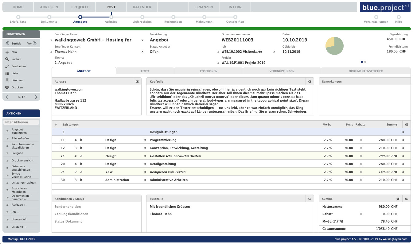 Angebote, Rechnungen, Lieferscheine, Mahnungen, Briefe und Dokumente